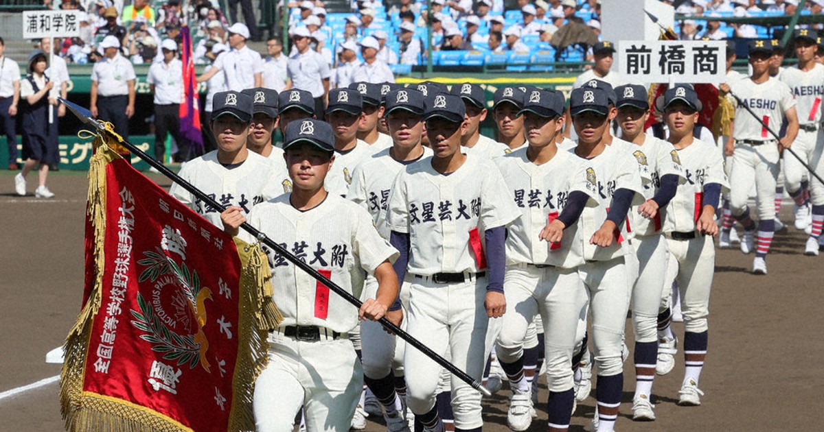 全国高校野球 文星芸大付、堂々行進 甲子園球場で開会式 主将「一戦一