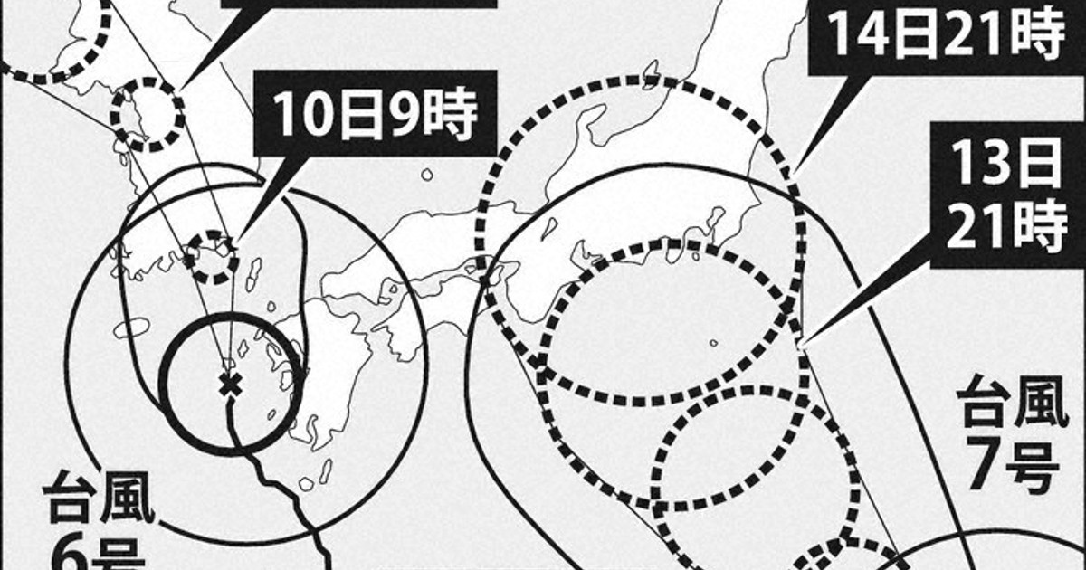 台風6号：台風6号、九州暴風雨 線状降水帯発生 けが人相次ぐ 毎日新聞