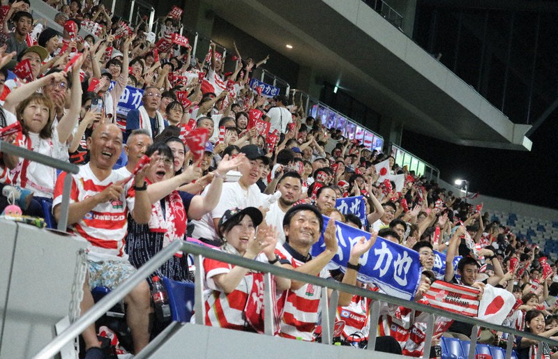 ラグビーW杯2023：選手に届け、大声援 日本初戦PVに2100人 埼玉