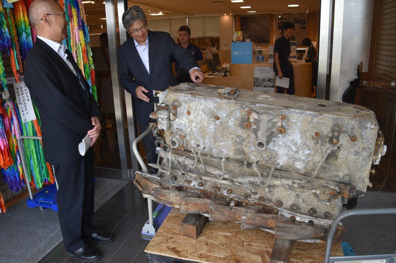 旧日本陸軍戦闘機「飛燕」エンジン公開 滋賀県平和祈念館 2月出土