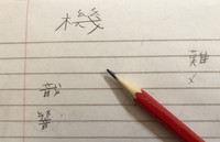 「機」「難」「響」。日本語を学ぶイランの大学生の女性3人が2019年7月、「これまでに習った最も難しい漢字」を記者のノートにそれぞれ書いてくれた=篠田航一撮影