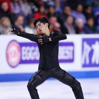 男子フリーで演技する壺井達也＝米アレンで2023年10月21日、猪飼健史撮影