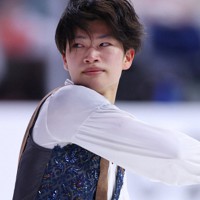 男子フリーで演技する吉岡希＝米アレンで2023年10月21日、猪飼健史撮影