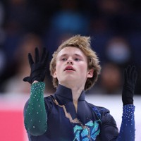 男子フリーで演技する米国のイリア・マリニン＝米アレンで2023年10月21日、猪飼健史撮影
