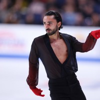 男子フリーで演技するフランスのケビン・エイモズ＝米アレンで2023年10月21日、猪飼健史撮影