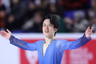 リンクサイド：初優勝の山本草太「すごく激戦区で…」 スケートカナダ