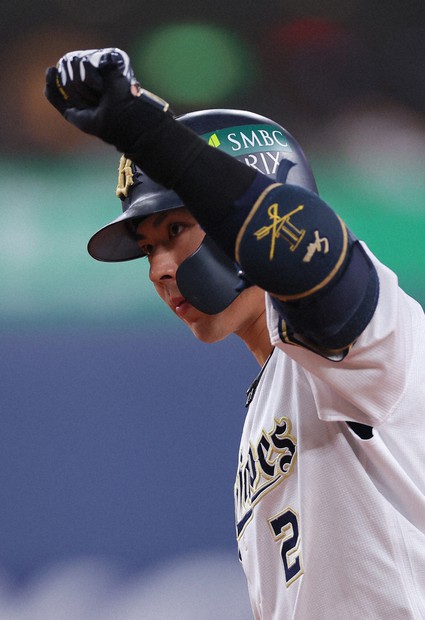 オリックス復刻ブルーウェーブ ユニホーム　若月健矢 オリックス 復刻 ブルーウェーブ ユニホーム 若月健矢 刺繍 L 2025年