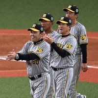 2023年 阪神タイガース優勝記念　岡田監督胴上げボブルヘッド 阪神タイガース 2023優勝記念 岡田監督 胴上げフォト Vロゴ