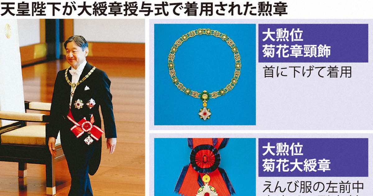 日本国天皇 瑞賓光章 内閣総理大臣 安倍晋三 （勲章の種類を