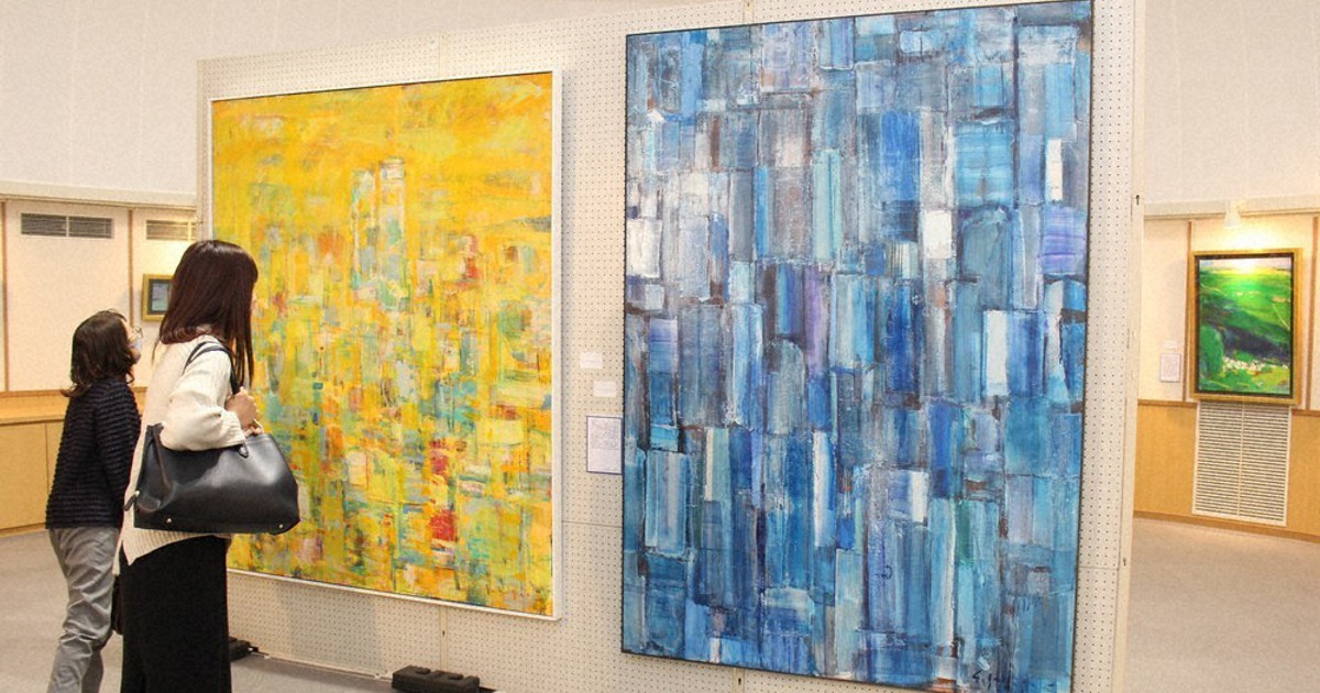 絶妙な「碧」色あせず 洋画家・石垣さん追悼作品展 東員 ／三重