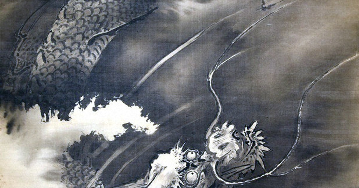 天に舞う躍動の竜 狩野永章「雲龍図」初公開 えとテーマ展 伝統技法の