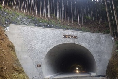 施工不良が発覚した八郎山トンネル＝和歌山県串本町で（同県提供）
