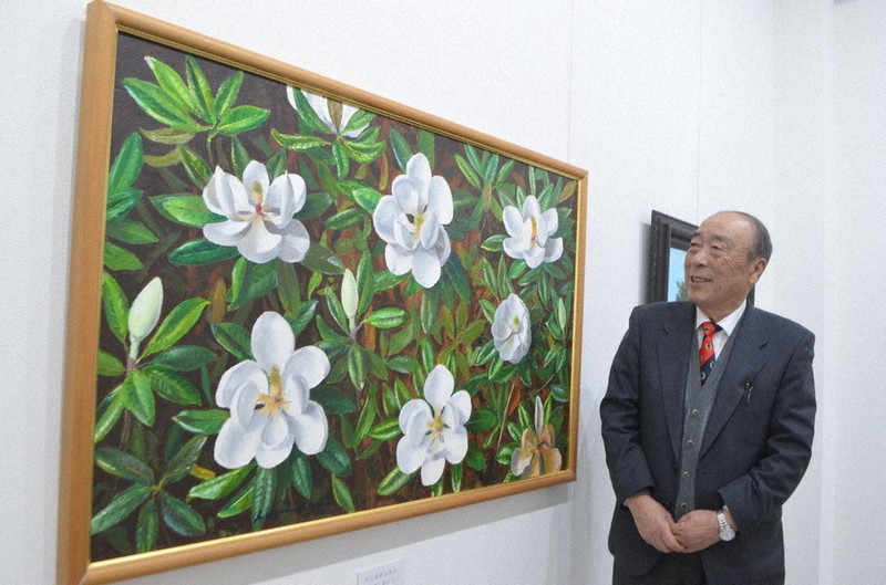 洋画家 高野三三男 題名「泰山木」1972年￼額49×58絵32×41cm6F 洋画家