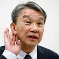 立件されたことを受けて自民党を離党後、会見で記者の質問を聞く大野泰正参院議員＝東京都千代田区で2024年1月19日午後4時37分、幾島健太郎撮影