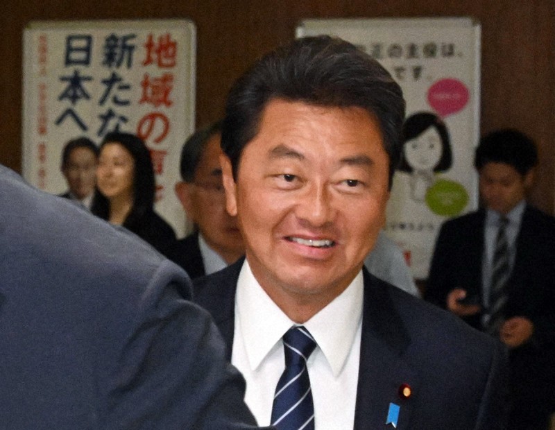 自民党安倍派の会合に臨む池田佳隆氏＝東京都千代田区の同党本部で2023年10月19日午後0時2分、竹内幹撮影