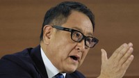 記者会見でマスタードライバーについて語るトヨタ自動車の豊田章男会長＝名古屋市西区で2024年1月30日、兵藤公治撮影
