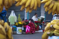 Woman arrange flowers at a street market in Yangon, Myanmar, on Feb. 2, 2021. (AP Photo/Thein Zaw, File)