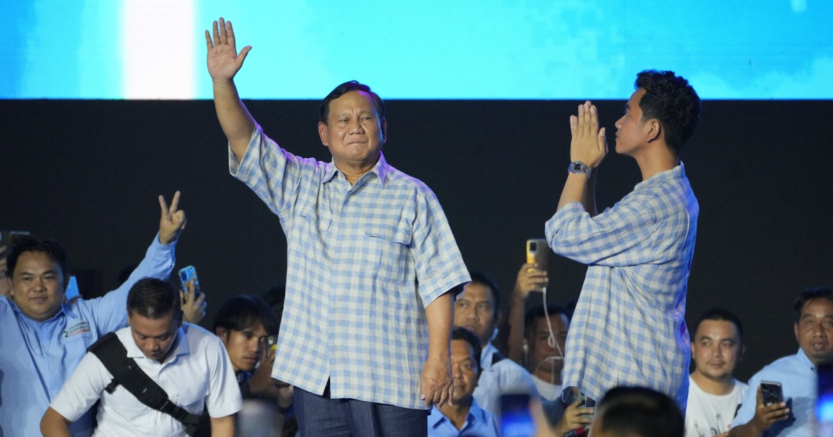 インドネシア大統領選 当選確実の国防相「私たちは再び団結を」 毎日新聞