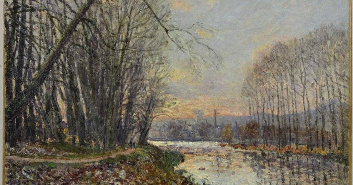 シスレー 冬の風景 油彩画 シスレー作品購入へ 印象派代表する風景画家 「冬の夕日」3．6億円