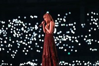 Taylor Swift performs a ballad at the first of four concerts at the Tokyo Dome, on Feb. 7, 2024. (TAS Rights Management)
