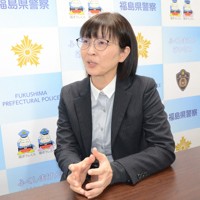 能登半島地震の被災地での支援活動を振り返る緑川幸恵警部補＝福島市の福島県警本部で2024年2月28日午後2時8分、岩間理紀撮影