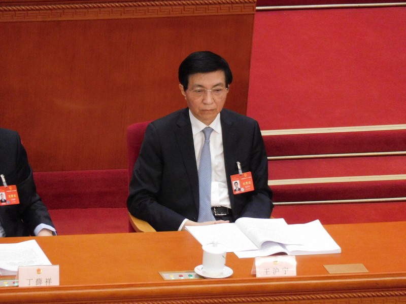 王滬寧人民政治協商会議（政協）主席＝北京市の人民大会堂で2024年3月5日、岡崎英遠撮影