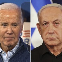バイデン米大統領（左）とイスラエルのネタニヤフ首相＝AP