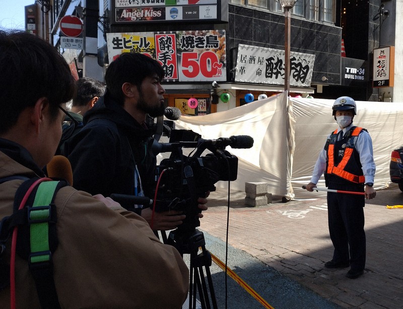 事件が起きた現場付近=熊本市中央区で2024年3月22日午前10時7分、津島史人撮影