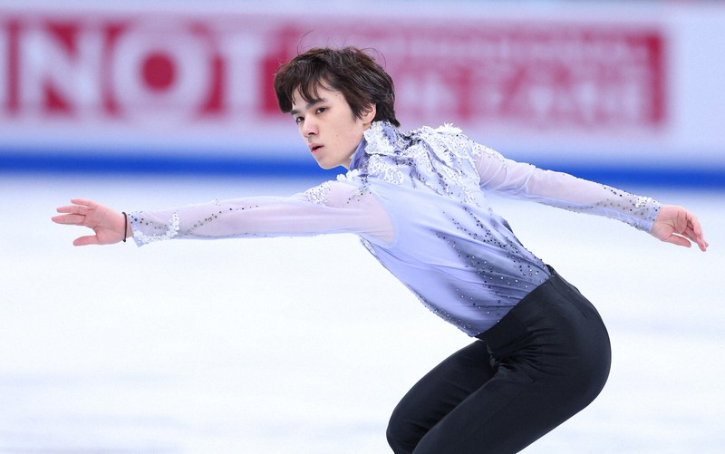 男子SPで演技する宇野昌磨＝カナダ・モントリオールで2024年3月21日、猪飼健史撮影