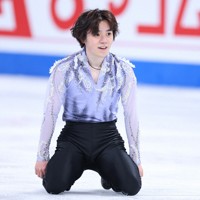 男子SPの演技を終えた宇野昌磨＝カナダ・モントリオールで2024年3月21日、猪飼健史撮影