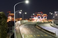 The Oi Container Terminal is seen from a pedestrian bridge at the north side of the wharf in Tokyo's Shinagawa Ward on Jan. 26, 2024. (Mainichi/Akihiro Ogomori)