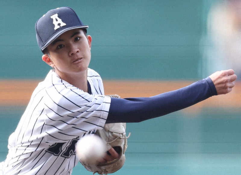 阿南光高校野球部旧公式戦キャップ ハルに輝く阿南光・吉岡 2試合連続の2桁奪三振で完封 センバツ