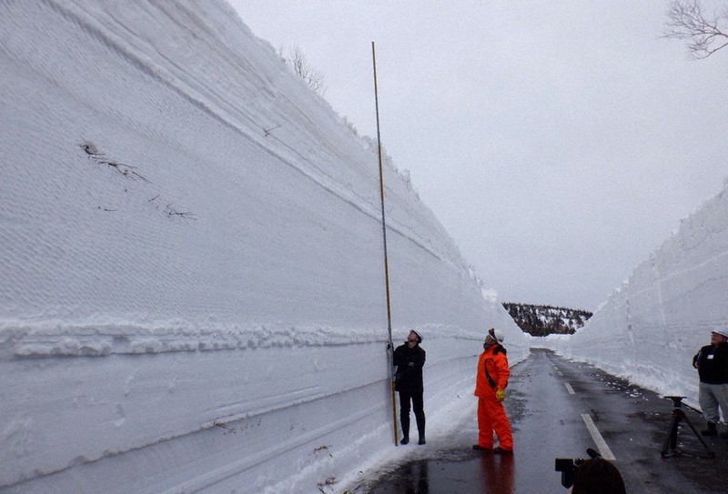 壮観 雪の回廊、まもなく開通 秋田・岩手、八幡平アスピーテライン