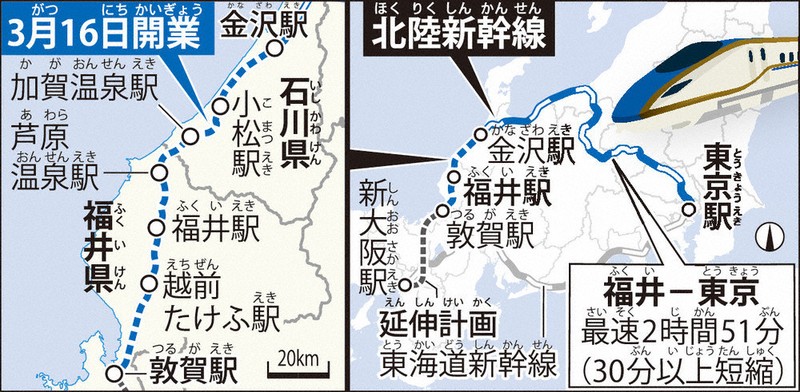 ニュース知りたいんジャー：北陸新幹線 福井まで開業 | 毎日新聞
