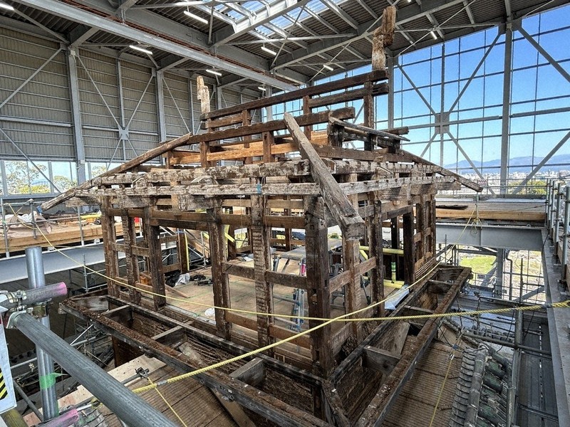 宇土櫓の復旧、眺めて 熊本地震で損傷 月に一度、特別公開 初回は14日