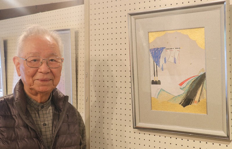 歌い合う心、鮮やかに 紀の川在住の画家・満田さん、「源氏物語」作品