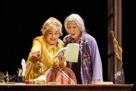 渡辺えり（左）と高畑淳子＝加藤春日撮影