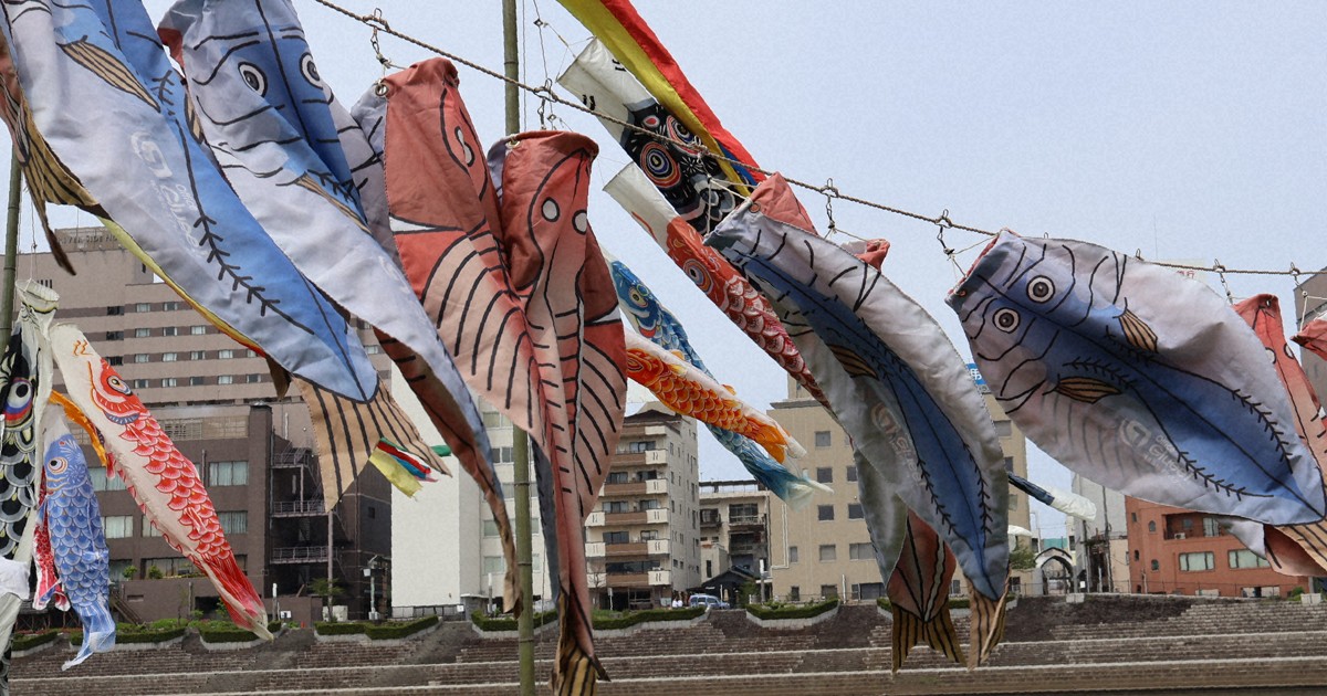 春風に泳ぐこいのぼり 「アジの干物」も悠々と 静岡・沼津 | 毎日新聞