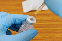 The coronavirus vaccine manufactured by Moderna Inc. is seen in Sendai's Miyagino Ward in this May 2021 file photo. (Mainichi/Daisuke Wada)
