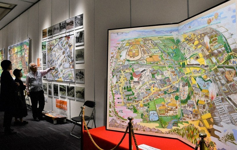昭和の風景、一堂に 市制70年「記憶絵」展 25日まで 草津 ／滋賀