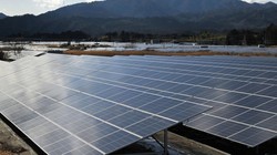 全国各地で普及が進む太陽光発電。広大なエリアに太陽光パネルが並ぶ＝福島県浪江町で2024年3月10日、手塚耕一郎撮影