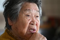 Pak Nam-ju talks about her "hibakusha" A-bomb exposure experience in the city of Hiroshima's Nishi Ward on May 10, 2024. (Mainichi/Takehiko Onishi)