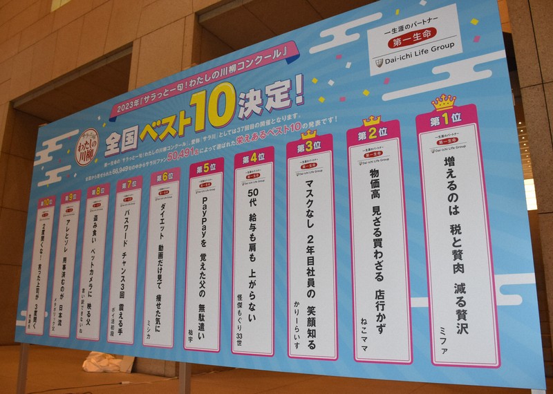 増えるのは税と贅肉－－世知辛さの句が上位 サラっと川柳ベスト10
