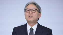 自動車の認証試験問題で記者会見するホンダの三部敏宏社長＝東京都港区で2024年6月3日、和田大典撮影