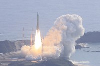 The Japan Aerospace Exploration Agency (JAXA)'s second H3 rocket blasts off from the Tanegashima Space Center in Kagoshima Prefecture on Feb. 17, 2024. (Mainichi)