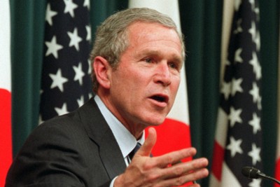 ブッシュ米大統領＝東京で2002年2月、近藤卓資撮影