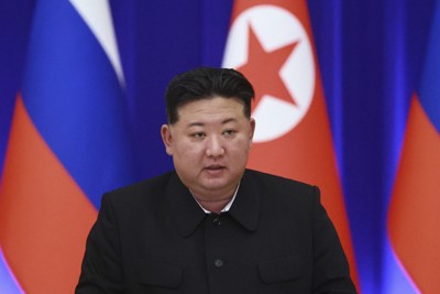 北朝鮮の金正恩朝鮮労働党総書記＝平壌で2024年6月19日、AP