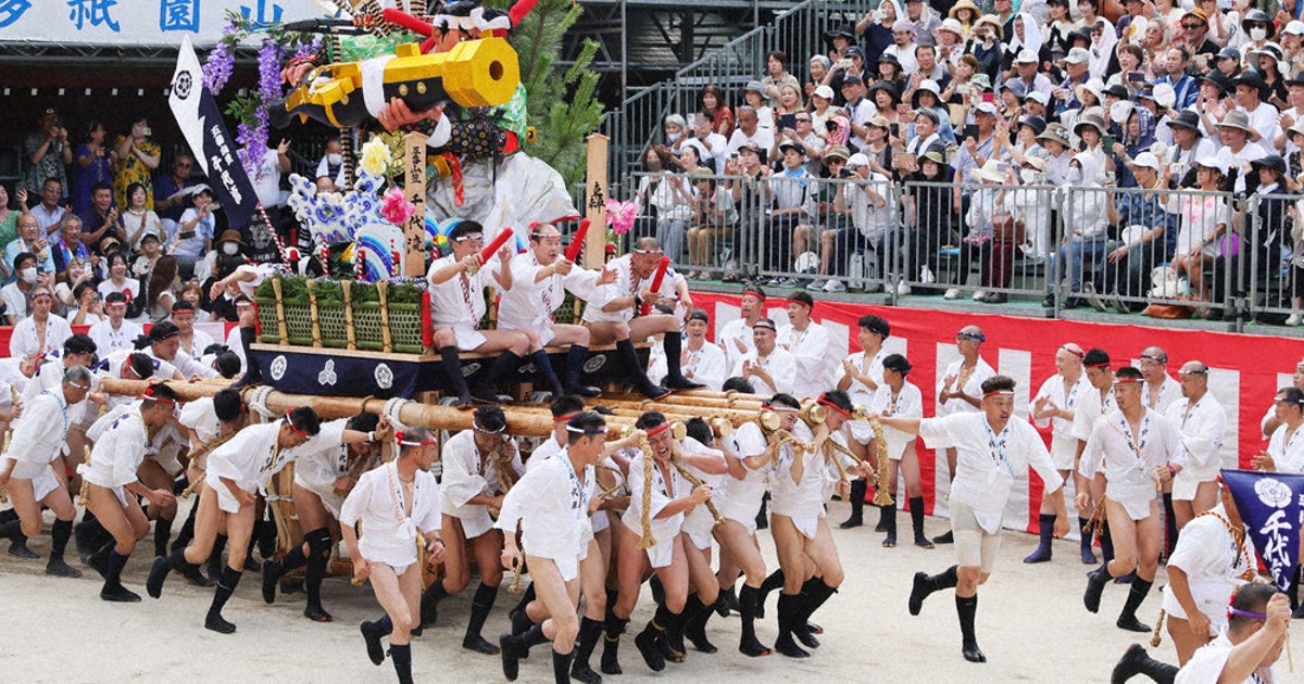 迫る本番 力強さと 街に熱気 博多山笠 追い山笠ならし ／福岡 | 毎日新聞