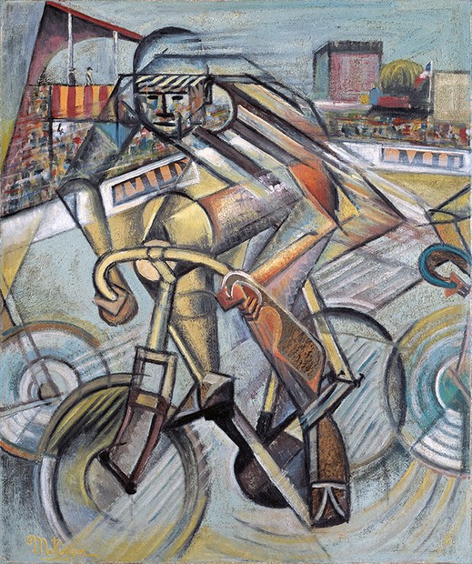 県美の「名画」 偽物かも… ジャン・メッツァンジェ 自転車乗り 天才