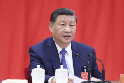 中国共産党の3中全会に臨む習近平国家主席＝新華社通信・AP